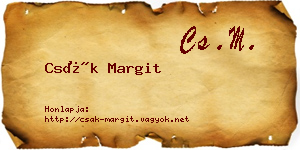 Csák Margit névjegykártya